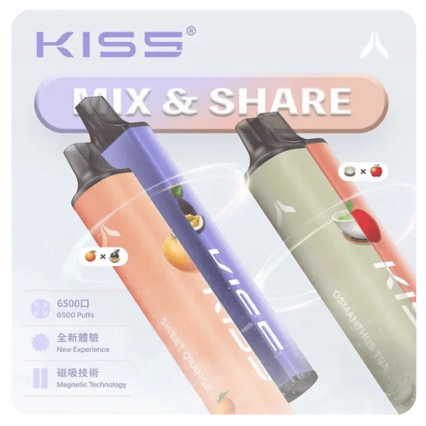 KISS一次性電子煙-1.png KISS鎧斯電子煙推薦 | KISS拋棄式6500口 | KIS5一次性電子煙6500口 | 台灣現貨 | 磁吸式可自由搭配口味-台灣現貨當天發貨:圖片 1