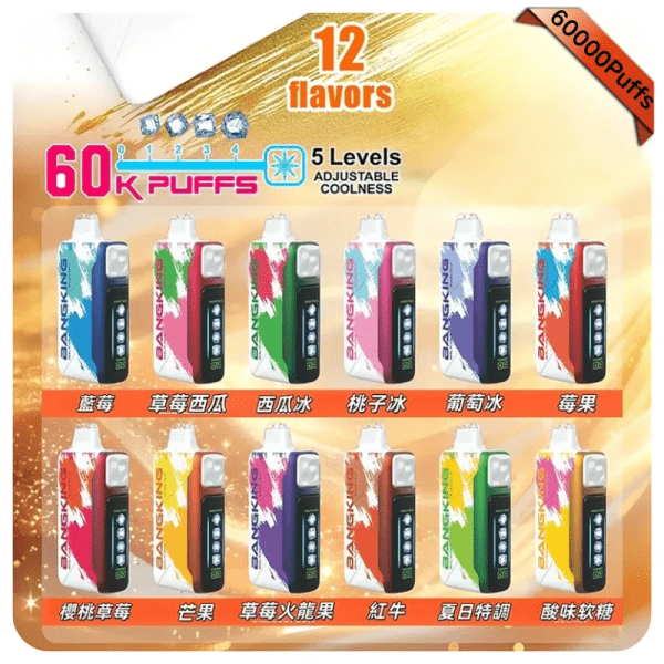 bangking-65000-600x600-1.png 【王嘉爾同款】Bangking 60K 拋棄式電子煙|五檔冰感調節|60K 口數體驗:圖片 1